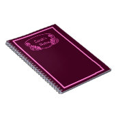 Rosa Gerahmte Verzierte Namensschilder Notizblock (Rechte Seite)