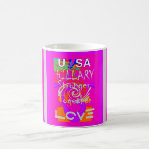 Rosa gerahmter Hillary-Inspirations-Kunst-Druck Kaffeetasse
