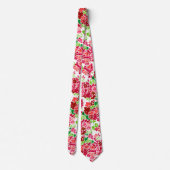 Rosa Geranfloralmuster Krawatte (Rückseite)