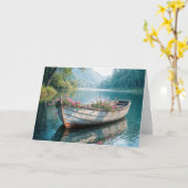 Rosa Geranien in einem Beileid aus Holz Karte (Gelbe Blume)