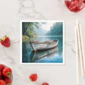 Rosa Geranien in einem rustikalen Rowboat Serviette (Beispiel)