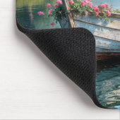 Rosa Geranien in Rowboat Mousepad (Ecke)