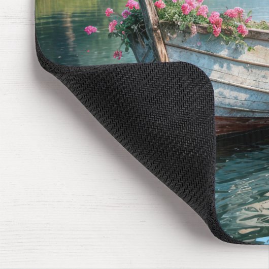 Rosa Geranien in Rowboat Mousepad (Ecke)