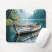 Rosa Geranien in Rowboat Mousepad (Mit Mouse)