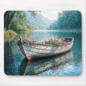 Rosa Geranien in Rowboat Mousepad (Vorne)