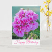 Rosa Geraniken bis nahe Geburtstagskarte Karte (Gelbe Blume)