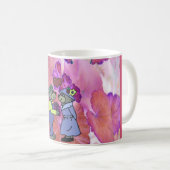 Rosa Geranium-Blätter Kaffeetasse (VorderseiteRechts)