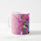 Rosa Geranium-Blätter Kaffeetasse (Vorderseite Links)
