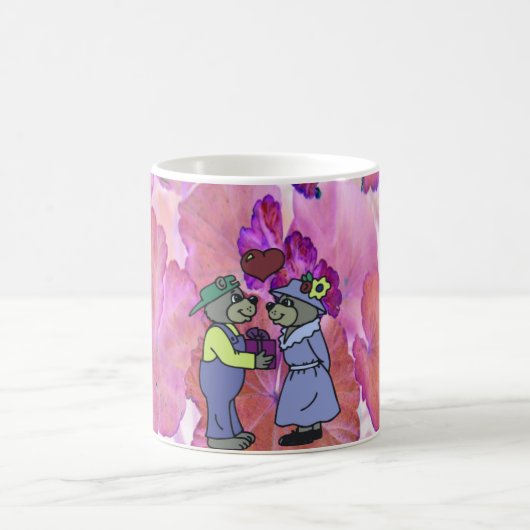 Rosa Geranium-Blätter Kaffeetasse (Mittel)