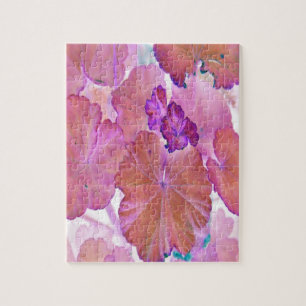 Rosa Geranium-Blätter Puzzle