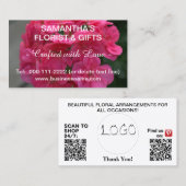 Rosa Geranium-Firmenlogo QR-Code 3.5 x 2.0 Visitenkarte (Vorne/Hinten)