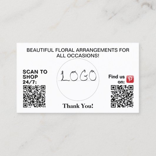 Rosa Geranium-Firmenlogo QR-Code 3.5 x 2.0 Visitenkarte (Rückseite)