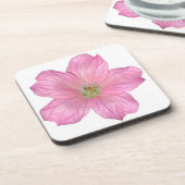 Rosa Geranium Getränkeuntersetzer (Linke Seite)