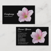 Rosa Geranium - Schwarz Visitenkarte (Vorne/Hinten)