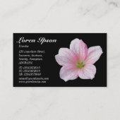 Rosa Geranium - Schwarz Visitenkarte (Rückseite)