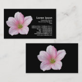 Rosa Geranium - Schwarz Visitenkarte (Vorne/Hinten)