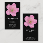 Rosa Geranium - Schwarz Visitenkarte (Vorne/Hinten)