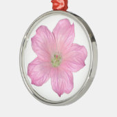 Rosa Geranium Silbernes Ornament (Links)