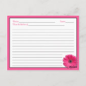 Rosa Gerber Daisy Brautparty Rezept Karte (Rückseite)
