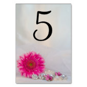 Rosa Gerber Daisy Diamant Knöpfe Tischnummern (Rückseite)