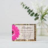 Rosa Gerber Daisy Wedding Reception Direction Card Begleitkarte (Stehend Vorderseite)