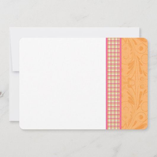 Rosa Gerber Karierte Bestätigung Einladung (Rückseite)