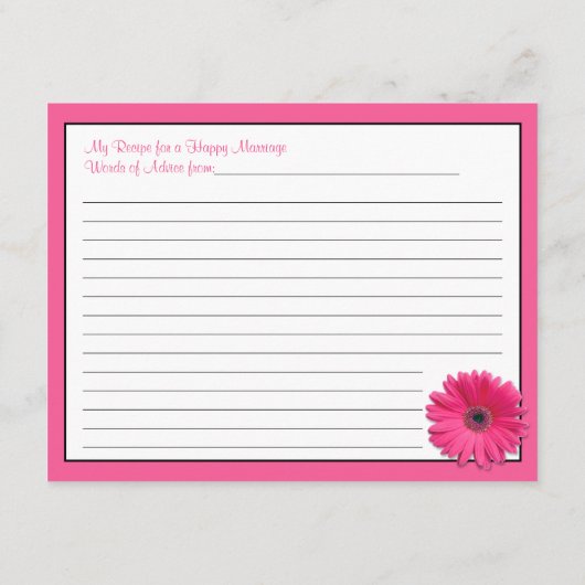 Rosa Gerber Rezept Karte für eine erfolgreiche Ehe (Rückseite)