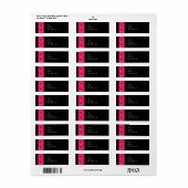 Rosa Gerbera auf dem Black Wedding Address Label (Vorne)