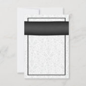 Rosa Gerbera Black Ribbon Wedding Repcard RSVP Karte (Rückseite)