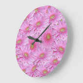Rosa Gerbera-Blume, Wall-Uhr Große Wanduhr (Winkel)