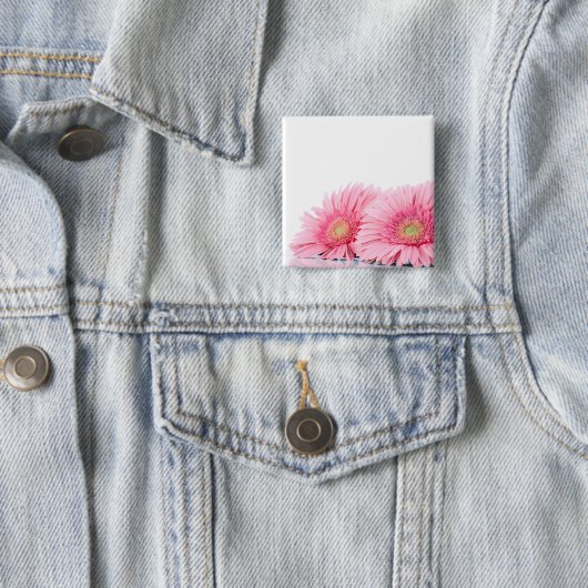 Rosa Gerbera Daisies Elegante Fotografie Button (Beispiel)
