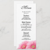 Rosa Gerbera Daisies Elegante Fotografie Einladung (Vorne/Hinten)