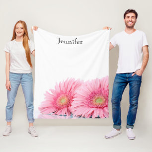 Rosa Gerbera Daisies Elegante Fotografie Fleecedecke