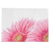 Rosa Gerbera Daisies Elegante Fotografie Geburtsta Große Geschenktüte (Rückseite)