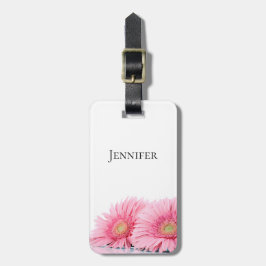 Rosa Gerbera Daisies Elegante Fotografie Gepäckanhänger