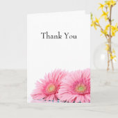 Rosa Gerbera Daisies Elegante Fotografie Karte (Gelbe Blume)