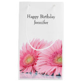 Rosa Gerbera Daisies Elegante Fotografie Kleine Geschenktüte (Vorderseite)