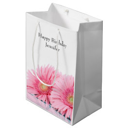 Rosa Gerbera Daisies Elegante Fotografie Mittlere Geschenktüte