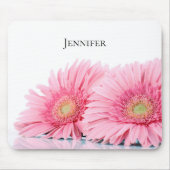 Rosa Gerbera Daisies Elegante Fotografie Mousepad (Vorne)