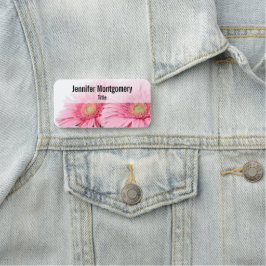 Rosa Gerbera Daisies Elegante Fotografie Namensschild