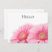 Rosa Gerbera Daisies Elegante Fotografie Postkarte (Vorne/Hinten)