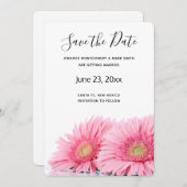 Rosa Gerbera Daisies Elegante Fotografie Save The Date (Vorne/Hinten)