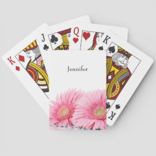 Rosa Gerbera Daisies Elegante Fotografie Spielkarten