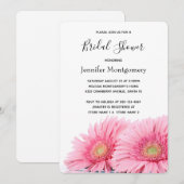 Rosa Gerbera Daisies Elegantes Foto Brautparty Einladung (Vorne/Hinten)