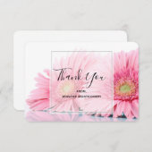 Rosa Gerbera Daisies Elegantes Foto Dankeskarte (Vorne/Hinten)