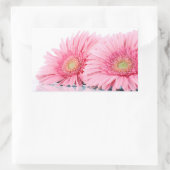 Rosa Gerbera Daisies Elegantes Foto Rechteckiger Aufkleber (Tasche)