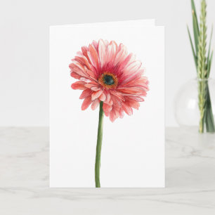 Rosa Gerbera-Daisy-Aquarell-Garten-Naturliebhaber  Karte