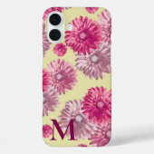 Rosa Gerbera Daisy Blume auf Gelbflora Case-Mate iPhone Hülle (Rückseite)