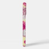 Rosa Gerbera Daisy Blume auf Gelbflora Case-Mate iPhone Hülle (Rückseite / Rechts)