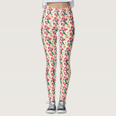 Rosa Gerbera-Daisy-Blumenstrauß-Muster Leggings (Vorderseite)